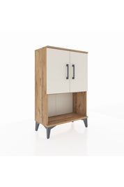 Arges Komodin 2 Raflı 2 Kapaklı 60x30x96 Çam-Aytaşı