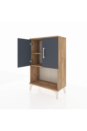 Arges Komodin 2 Raflı 2 Kapaklı 60x30x96 Çam-Antrasit