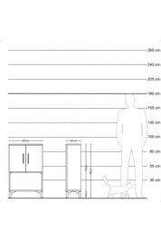 Arges Komodin 2 Raflı 2 Kapaklı 60x30x96 Çam-Çam