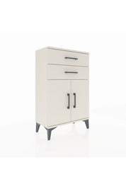 Arges Komodin Tek Raflı 2 Çekmeceli 2 Kapaklı 60x30x96 Aytaşı-Aytaşı