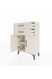 Arges Komodin Tek Raflı 2 Çekmeceli 2 Kapaklı 60x30x96 Aytaşı-Aytaşı