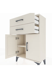 Arges Komodin Tek Raflı 2 Çekmeceli 2 Kapaklı 60x30x96 Aytaşı-Aytaşı