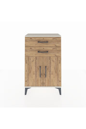 Arges Komodin Tek Raflı 2 Çekmeceli 2 Kapaklı 60x30x96 Aytaşı-Çam