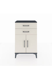 Arges Komodin Tek Raflı 2 Çekmeceli 2 Kapaklı 60x30x96 Antrasit-Aytaşı