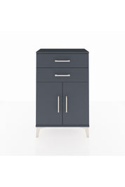 Arges Komodin Tek Raflı 2 Çekmeceli 2 Kapaklı 60x30x96 Antrasit-Antrasit