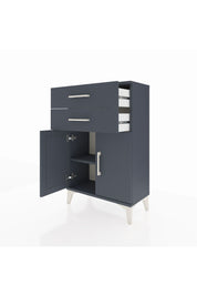 Arges Komodin Tek Raflı 2 Çekmeceli 2 Kapaklı 60x30x96 Antrasit-Antrasit