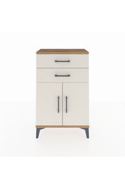 Arges Komodin Tek Raflı 2 Çekmeceli 2 Kapaklı 60x30x96 Çam-Aytaşı