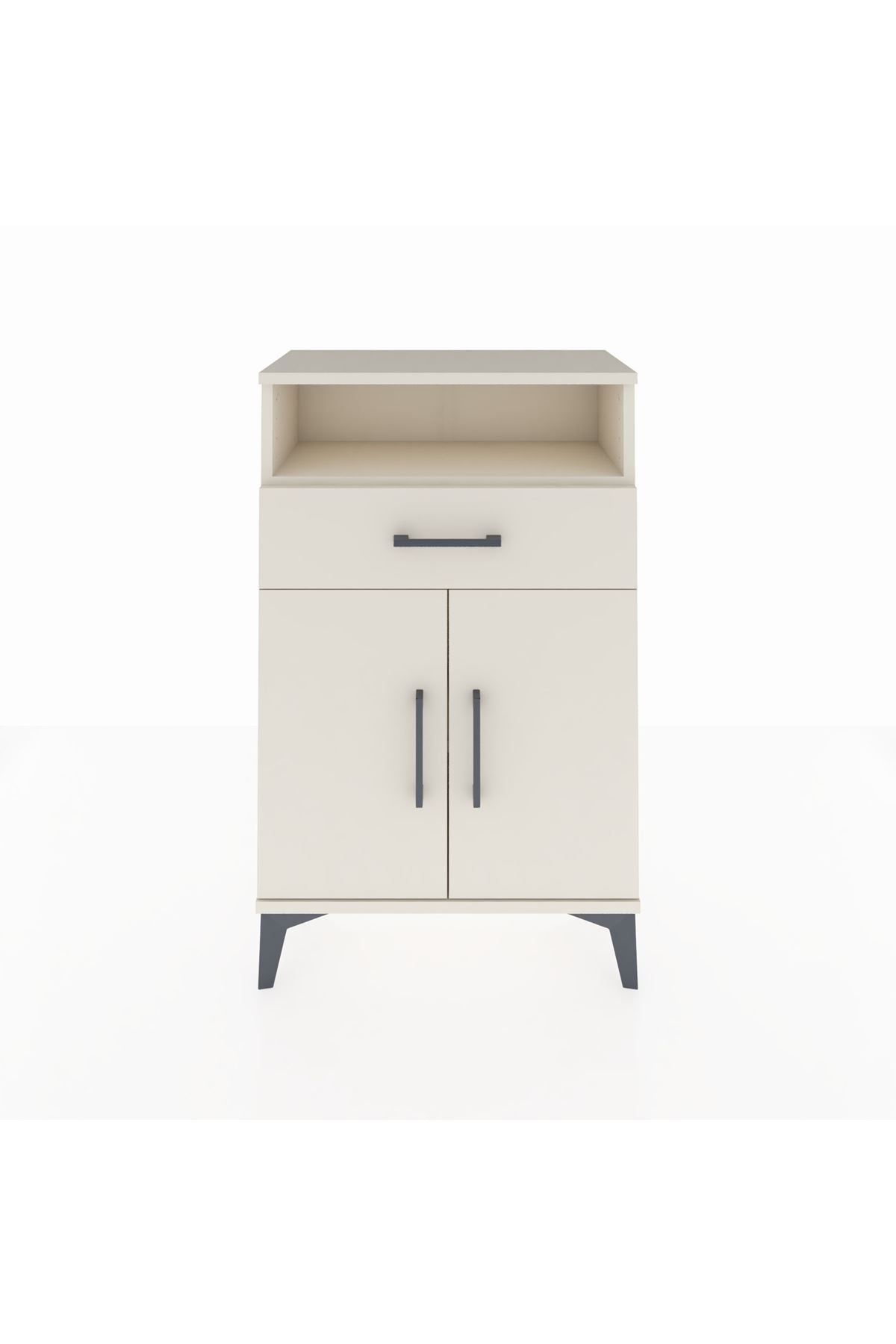 Arges Komodin 2 Raflı Tek Çekmeceli 2 Kapaklı 60x30x96 Aytaşı-Aytaşı