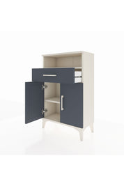 Arges Komodin 2 Raflı Tek Çekmeceli 2 Kapaklı 60x30x96 Aytaşı-Antrasit