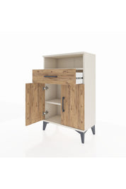 Arges Komodin 2 Raflı Tek Çekmeceli 2 Kapaklı 60x30x96 Aytaşı-Çam