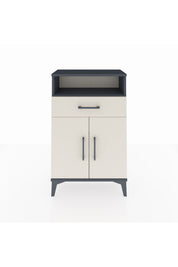 Arges Komodin 2 Raflı Tek Çekmeceli 2 Kapaklı 60x30x96 Antrasit-Aytaşı