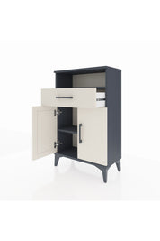 Arges Komodin 2 Raflı Tek Çekmeceli 2 Kapaklı 60x30x96 Antrasit-Aytaşı