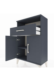 Arges Komodin 2 Raflı Tek Çekmeceli 2 Kapaklı 60x30x96 Antrasit-Antrasit