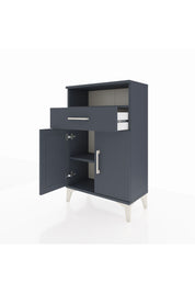 Arges Komodin 2 Raflı Tek Çekmeceli 2 Kapaklı 60x30x96 Antrasit-Antrasit