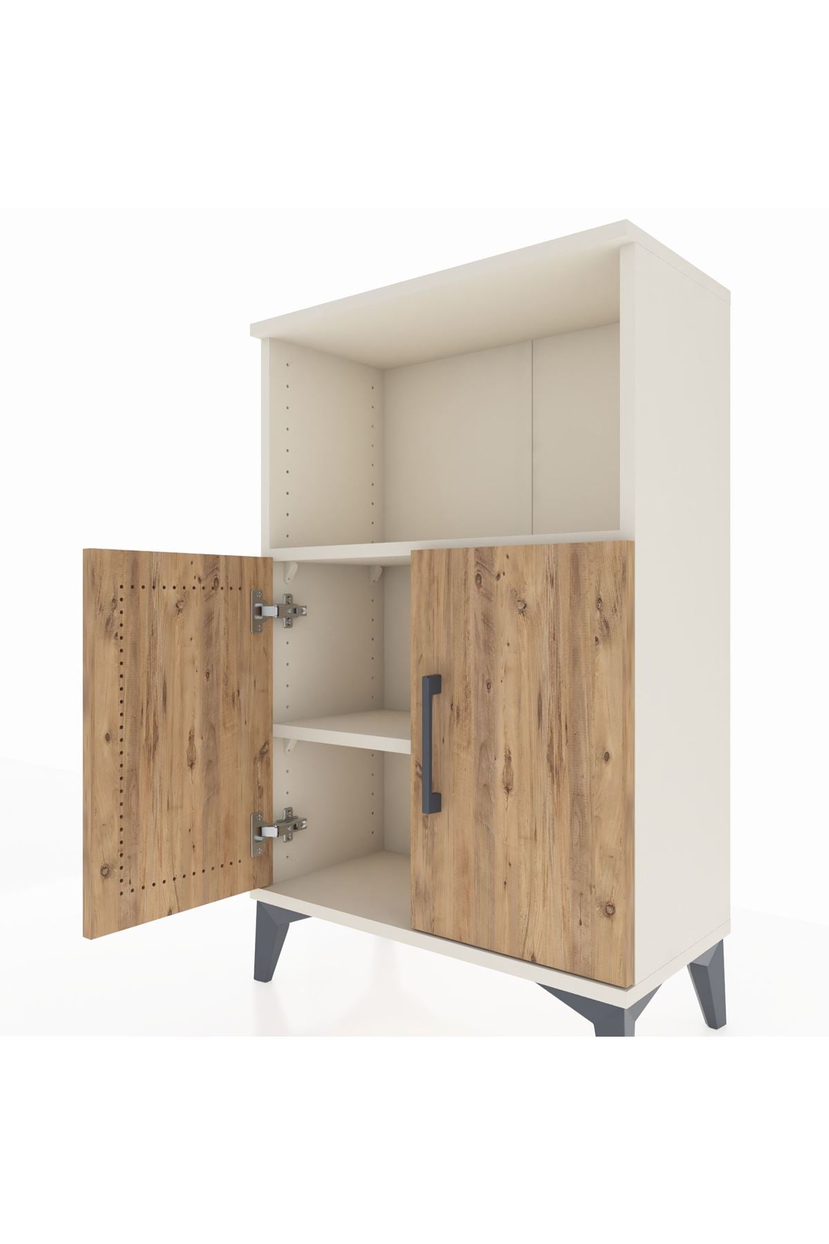 Arges Komodin 2 Raflı 2 Kapaklı 60x30x96 Aytaşı-Çam