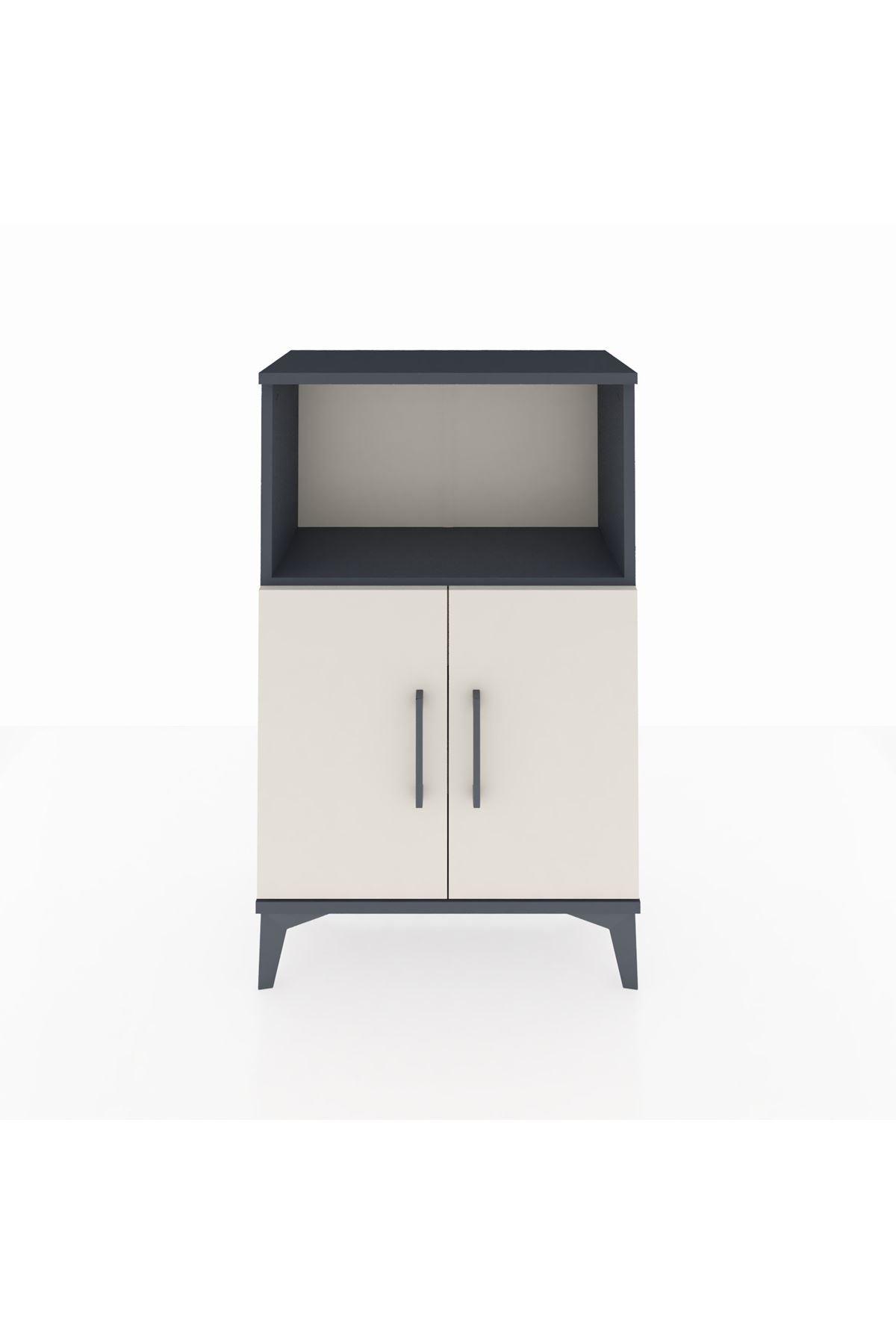 Arges Komodin 2 Raflı 2 Kapaklı 60x30x96 Antrasit-Aytaşı