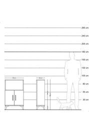 Arges Komodin 2 Raflı 2 Kapaklı 60x30x96 Antrasit-Antrasit