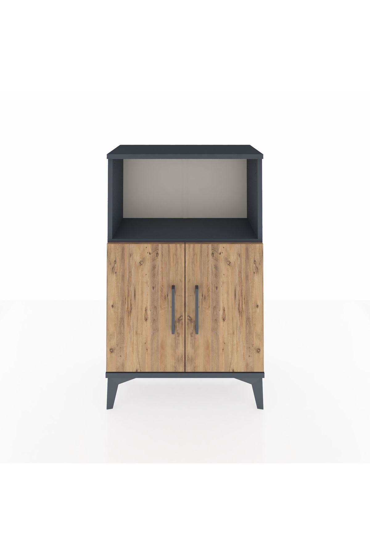 Arges Komodin 2 Raflı 2 Kapaklı 60x30x96 Antrasit-Çam