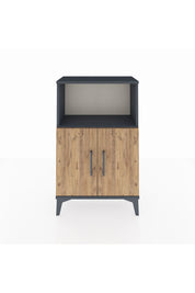 Arges Komodin 2 Raflı 2 Kapaklı 60x30x96 Antrasit-Çam