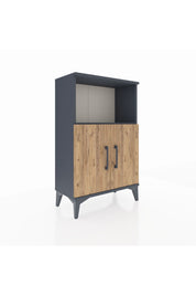 Arges Komodin 2 Raflı 2 Kapaklı 60x30x96 Antrasit-Çam