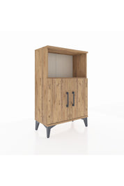 Arges Komodin 2 Raflı 2 Kapaklı 60x30x96 Çam-Çam