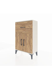 Arges Komodin Tek Raflı Tek Çekmeceli 2 Kapaklı 60x30x96 Aytaşı-Çam