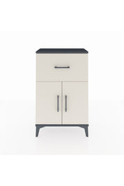 Arges Komodin Tek Raflı Tek Çekmeceli 2 Kapaklı 60x30x96 Antrasit-Aytaşı