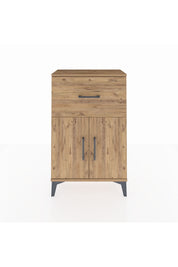 Arges Komodin Tek Raflı Tek Çekmeceli 2 Kapaklı 60x30x96 Çam-Çam