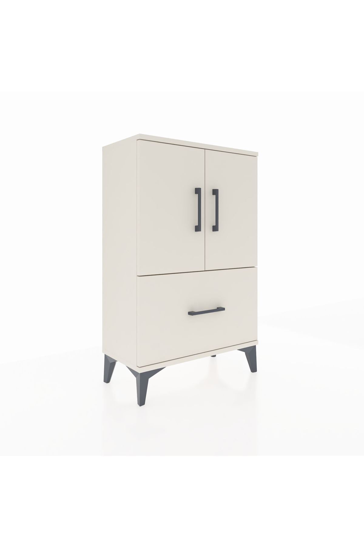 Arges Komodin 2 Raflı Tek Çekmeceli 2 Kapaklı 60x30x96 Aytaşı-Aytaşı