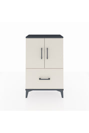 Arges Komodin 2 Raflı Tek Çekmeceli 2 Kapaklı 60x30x96 Antrasit-Aytaşı