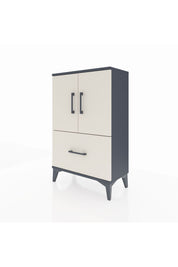 Arges Komodin 2 Raflı Tek Çekmeceli 2 Kapaklı 60x30x96 Antrasit-Aytaşı