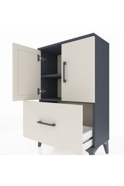 Arges Komodin 2 Raflı Tek Çekmeceli 2 Kapaklı 60x30x96 Antrasit-Aytaşı