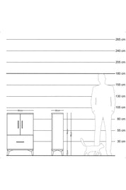 Arges Komodin 2 Raflı Tek Çekmeceli 2 Kapaklı 60x30x96 Antrasit-Antrasit