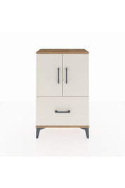 Arges Komodin 2 Raflı Tek Çekmeceli 2 Kapaklı 60x30x96 Çam-Aytaşı