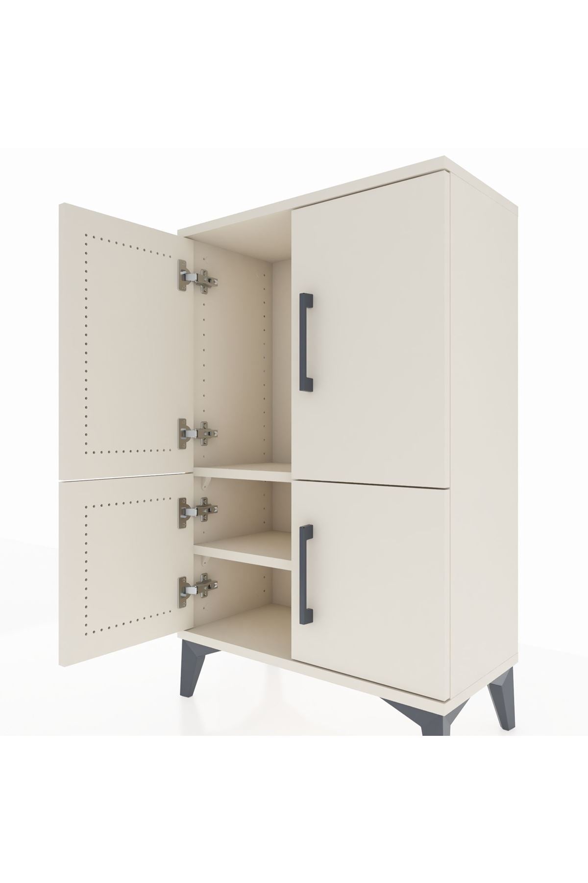 Arges Komodin 2 Raflı 4 Kapaklı 60x30x96 Aytaşı-Aytaşı