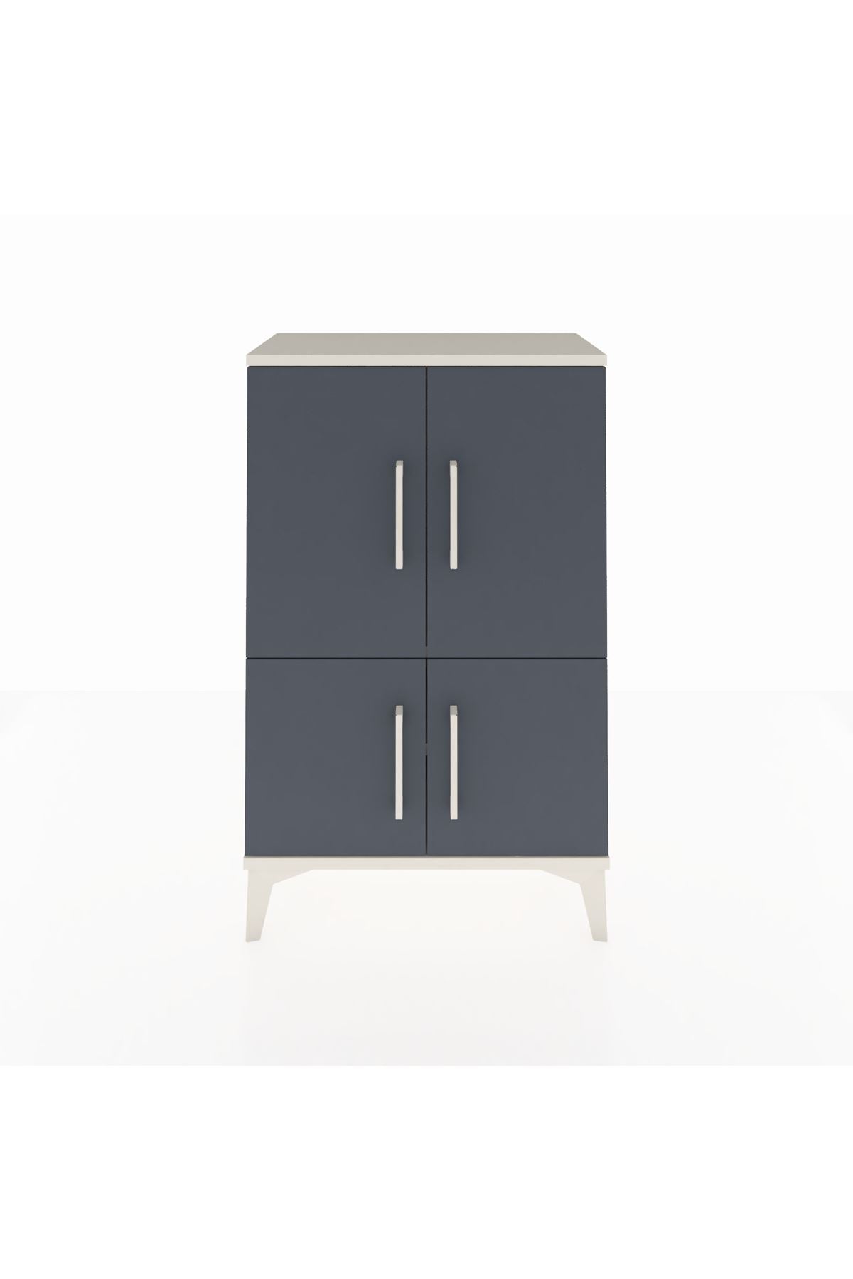 Arges Komodin 2 Raflı 4 Kapaklı 60x30x96 Aytaşı-Antrasit