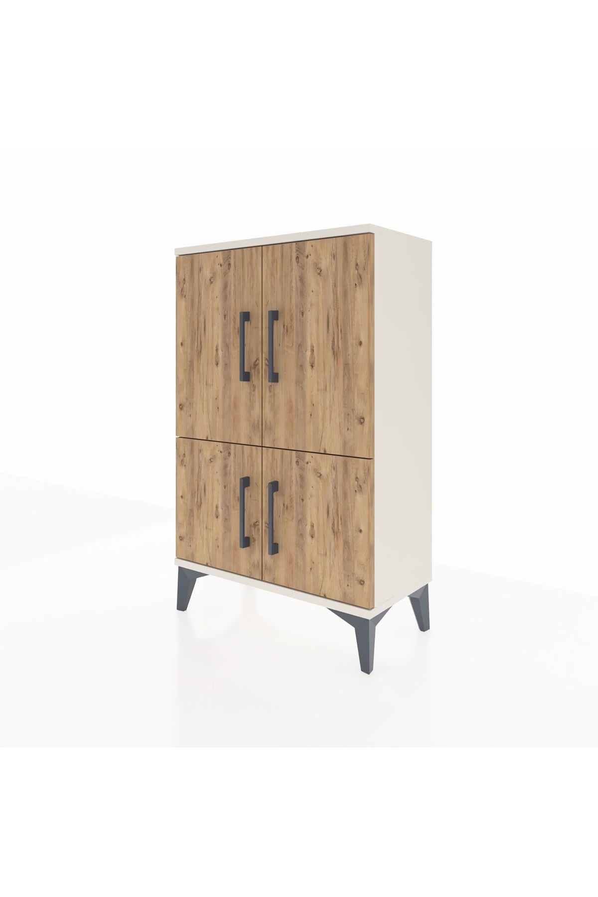 Arges Komodin 2 Raflı 4 Kapaklı 60x30x96 Aytaşı-Çam