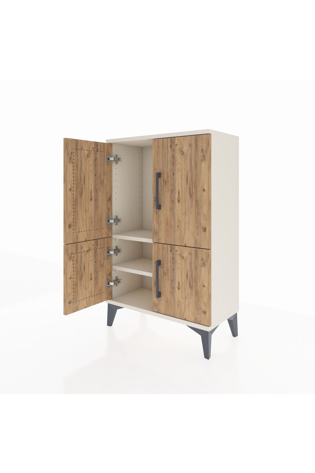 Arges Komodin 2 Raflı 4 Kapaklı 60x30x96 Aytaşı-Çam