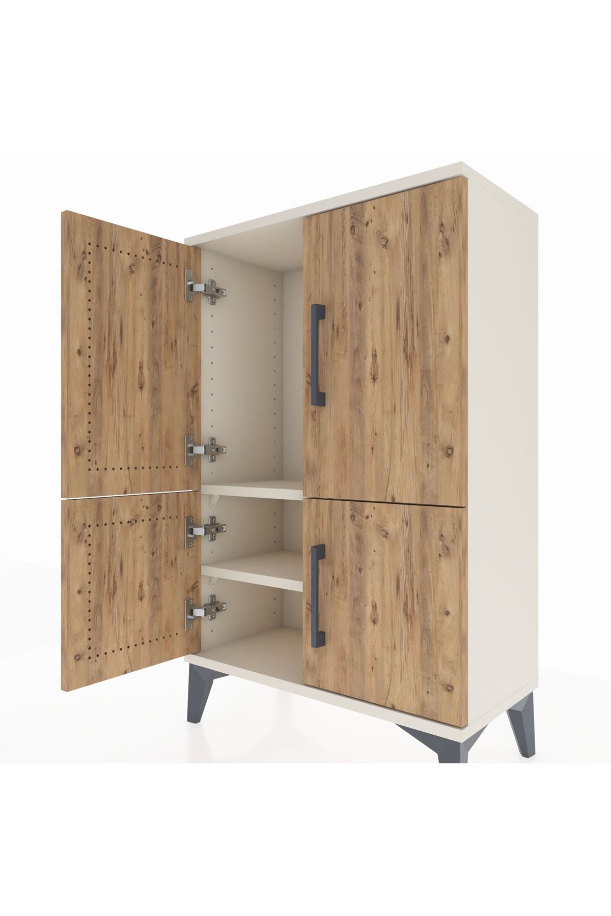 Arges Komodin 2 Raflı 4 Kapaklı 60x30x96 Aytaşı-Çam