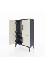 Arges Komodin 2 Raflı 4 Kapaklı 60x30x96 Antrasit-Aytaşı