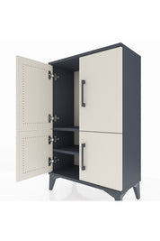 Arges Komodin 2 Raflı 4 Kapaklı 60x30x96 Antrasit-Aytaşı