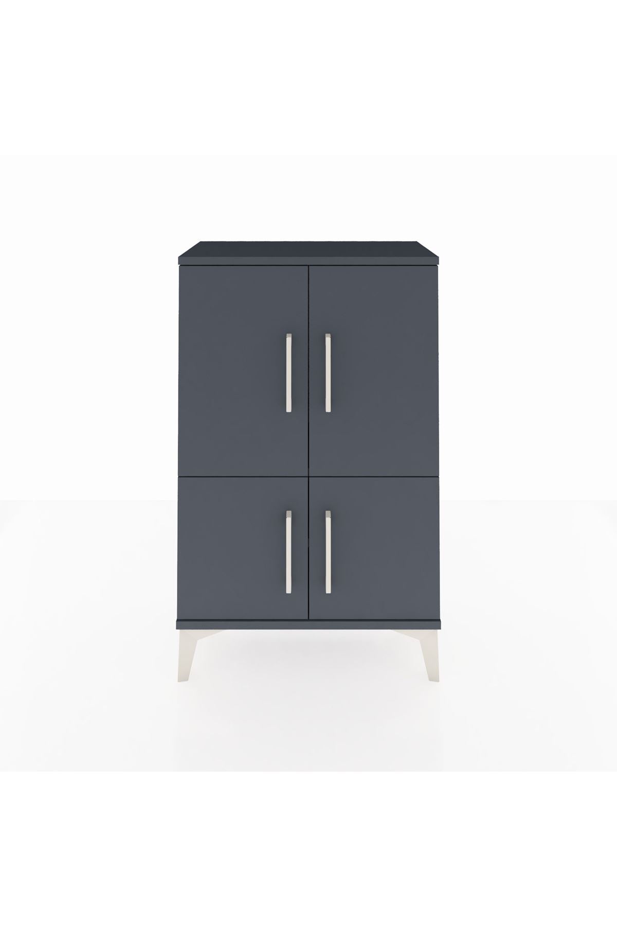 Arges Komodin 2 Raflı 4 Kapaklı 60x30x96 Antrasit-Antrasit