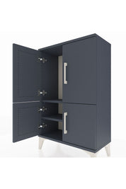 Arges Komodin 2 Raflı 4 Kapaklı 60x30x96 Antrasit-Antrasit