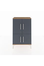 Arges Komodin 2 Raflı 4 Kapaklı 60x30x96 Çam-Antrasit