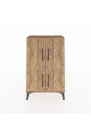 Arges Komodin 2 Raflı 4 Kapaklı 60x30x96 Çam-Çam
