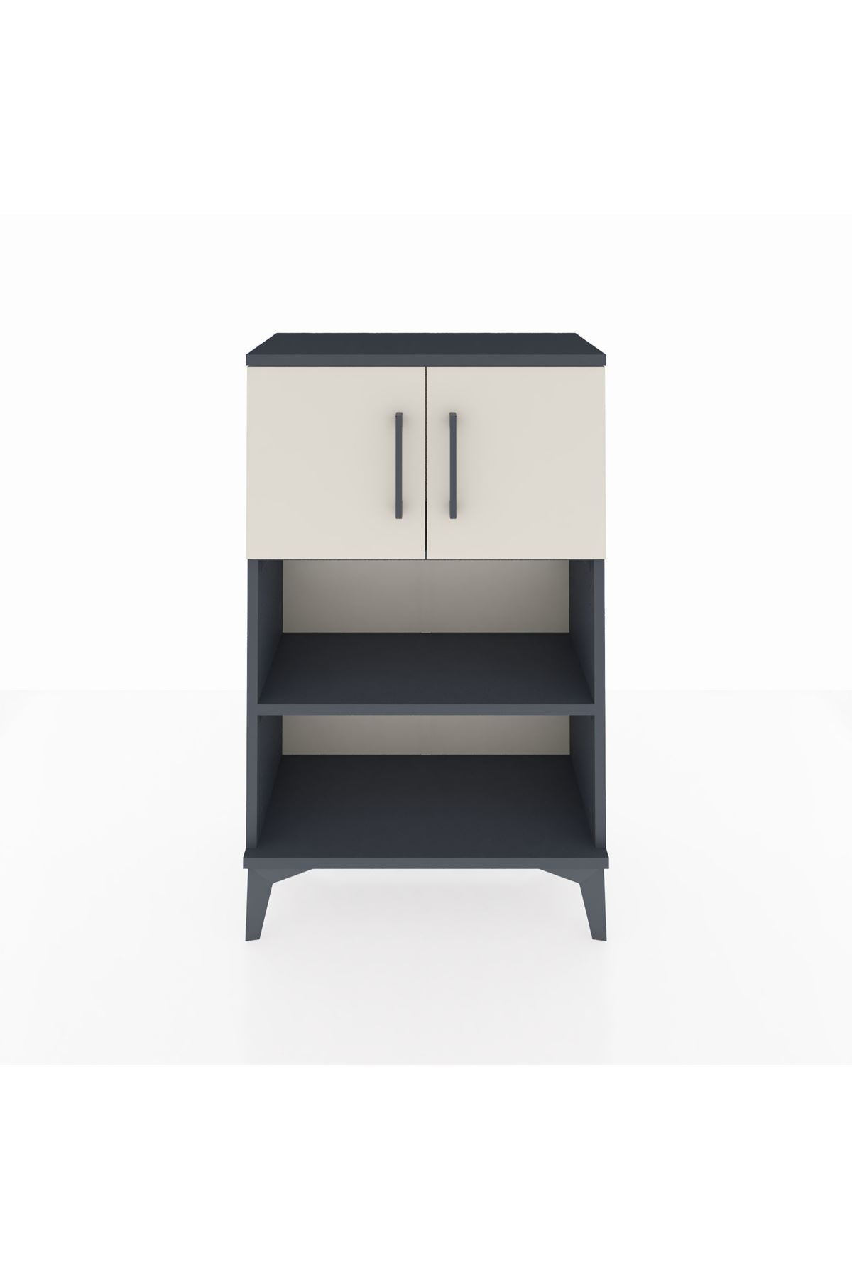 Arges Komodin 2 Raflı 2 Kapaklı 60x30x96 Antrasit-Aytaşı