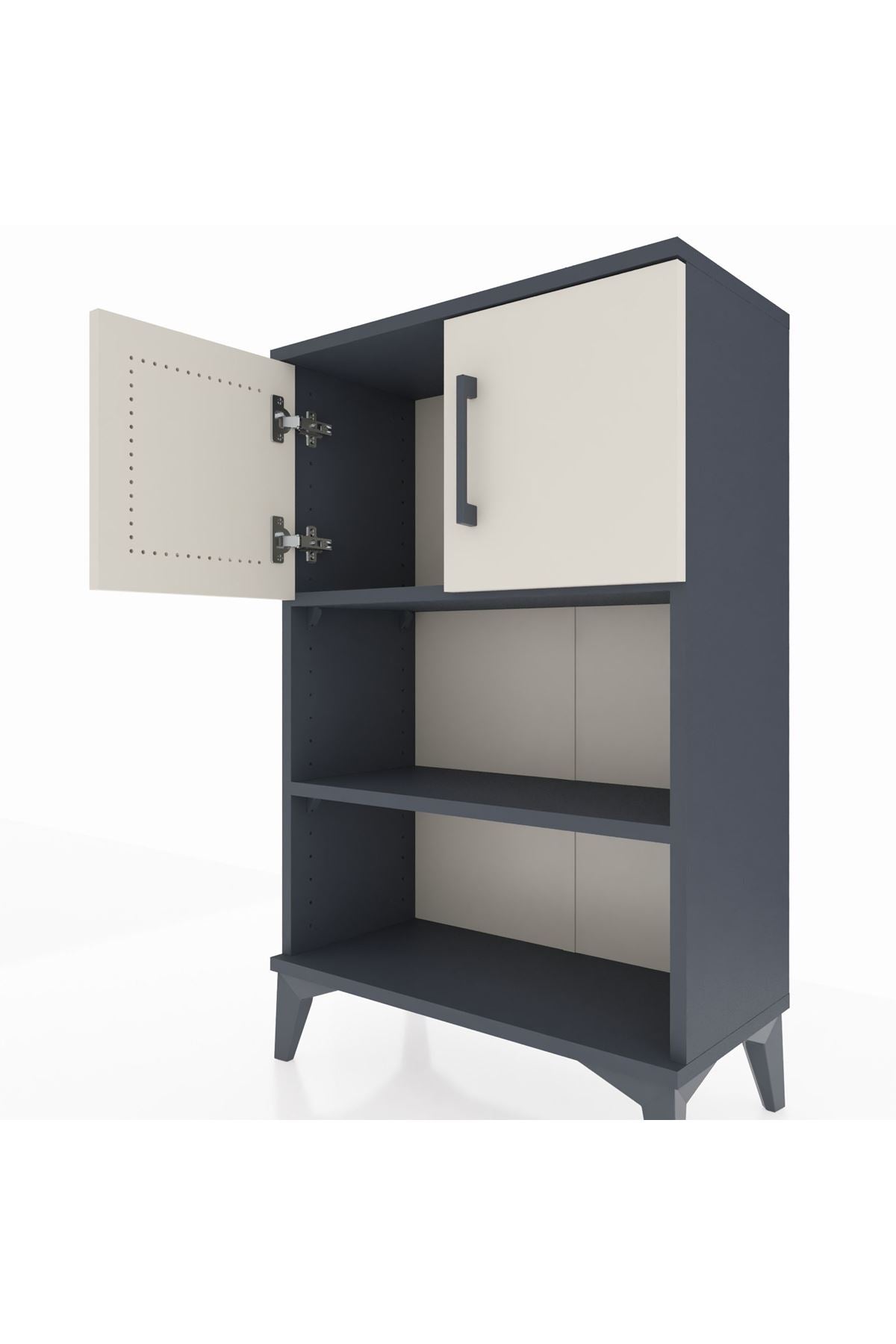 Arges Komodin 2 Raflı 2 Kapaklı 60x30x96 Antrasit-Aytaşı