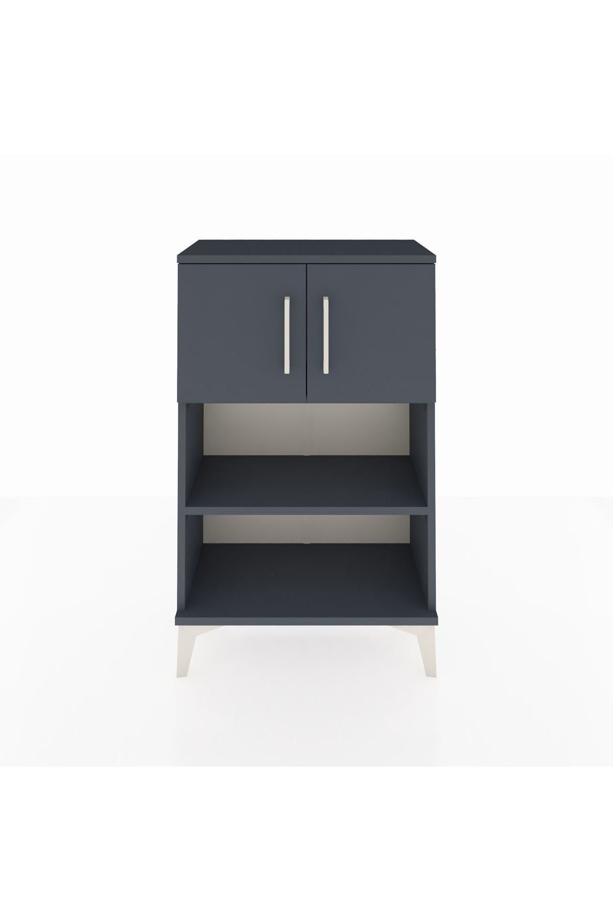 Arges Komodin 2 Raflı 2 Kapaklı 60x30x96 Antrasit-Antrasit