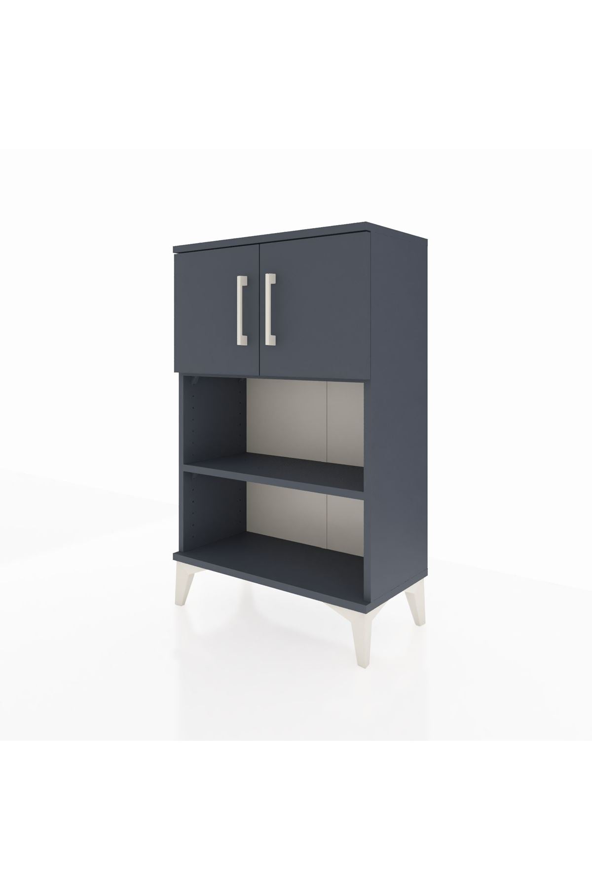 Arges Komodin 2 Raflı 2 Kapaklı 60x30x96 Antrasit-Antrasit