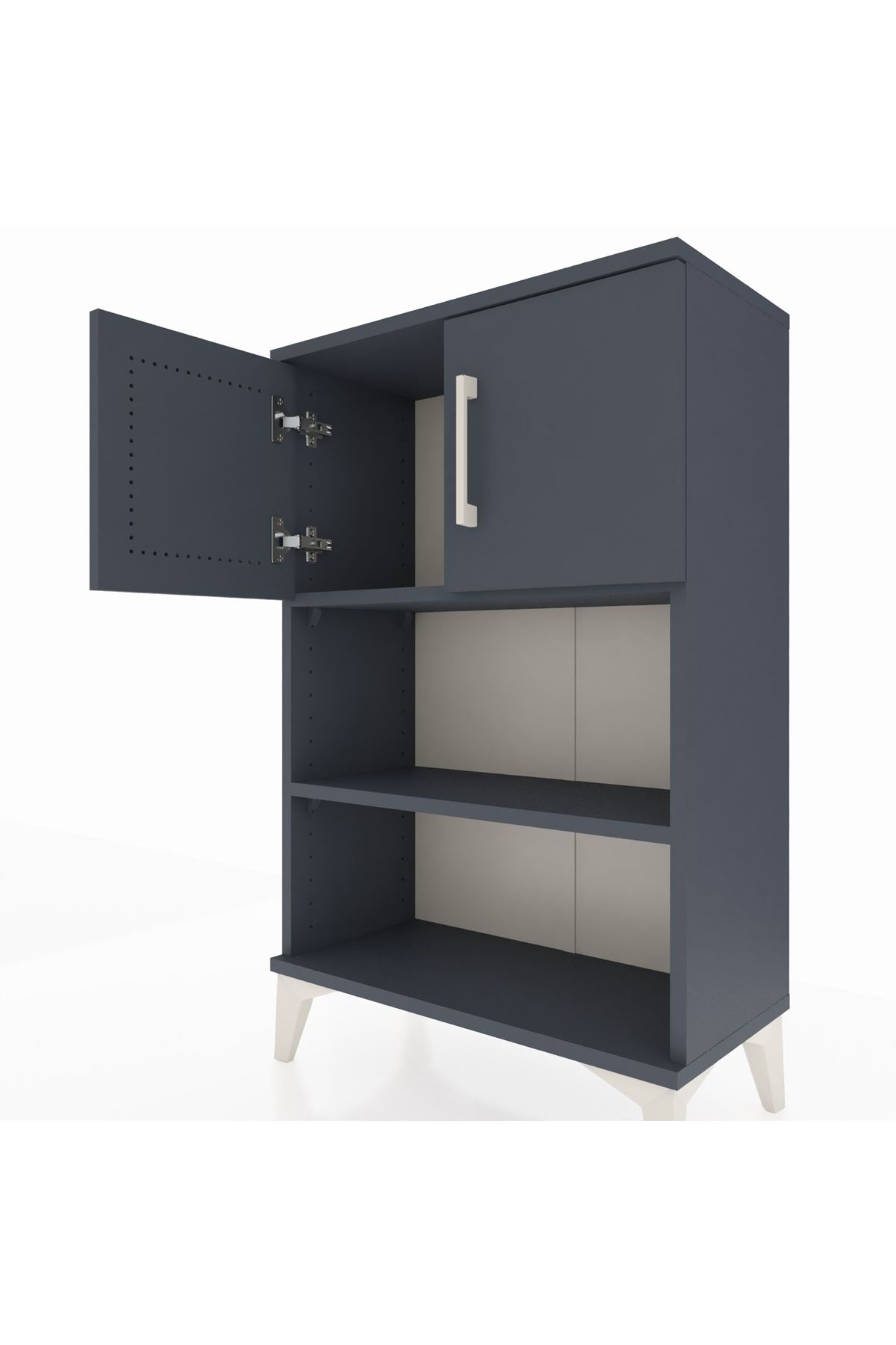 Arges Komodin 2 Raflı 2 Kapaklı 60x30x96 Antrasit-Antrasit